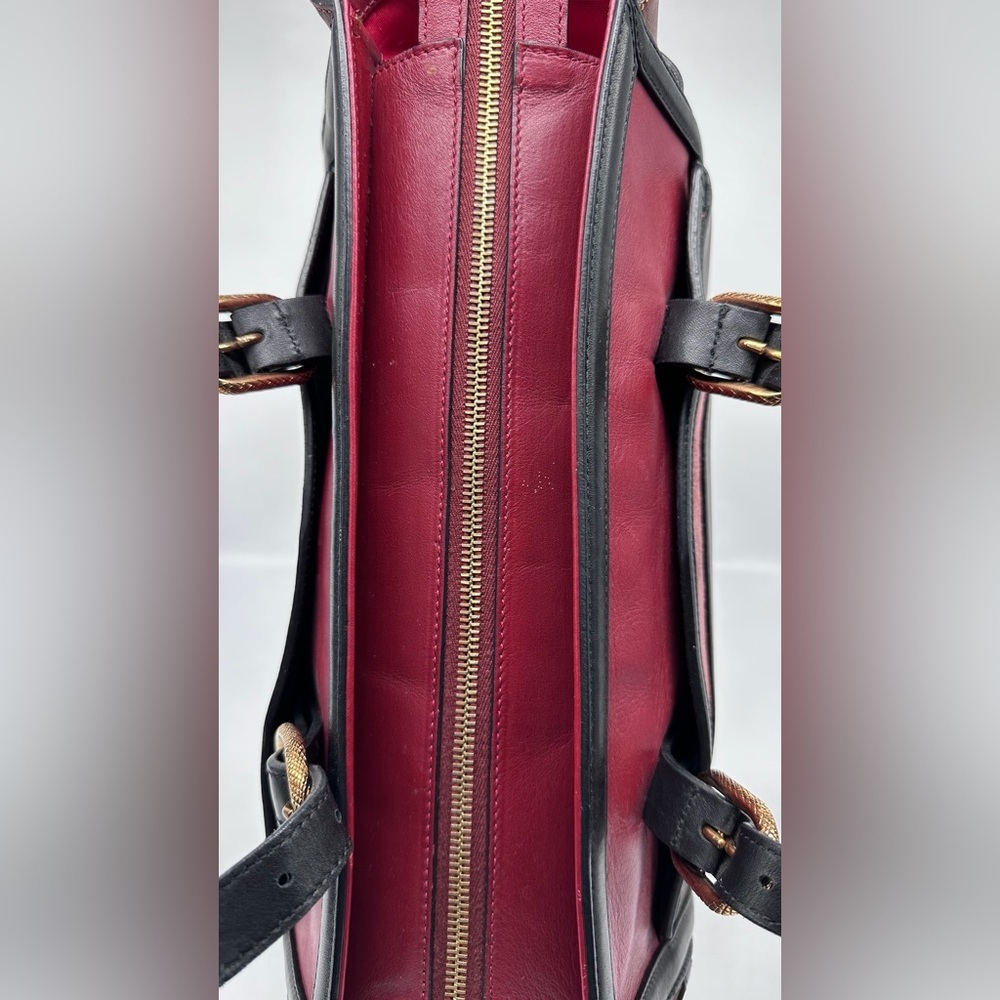 Christian Louboutin Farida Large Leather & Suede Tote Bag – Burgundy/Black/Red - Picture 11 of 16